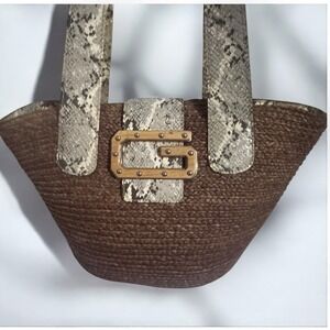 Guess G logo snakeskin raffia shoulder purse travel bag Y2K Bratz Grunge 90s